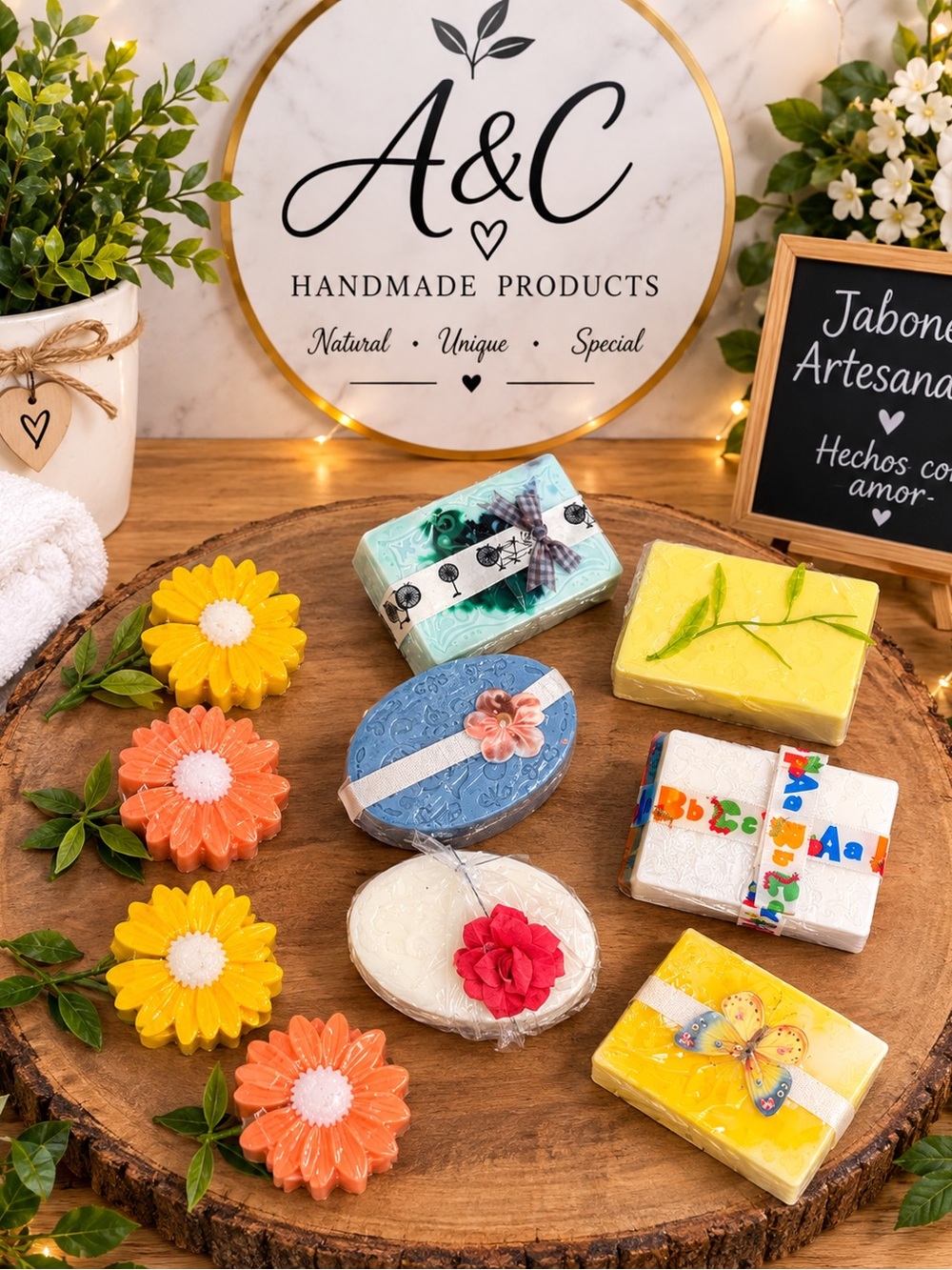 Handmade soaps made from 100% natural products. The price is per unit,